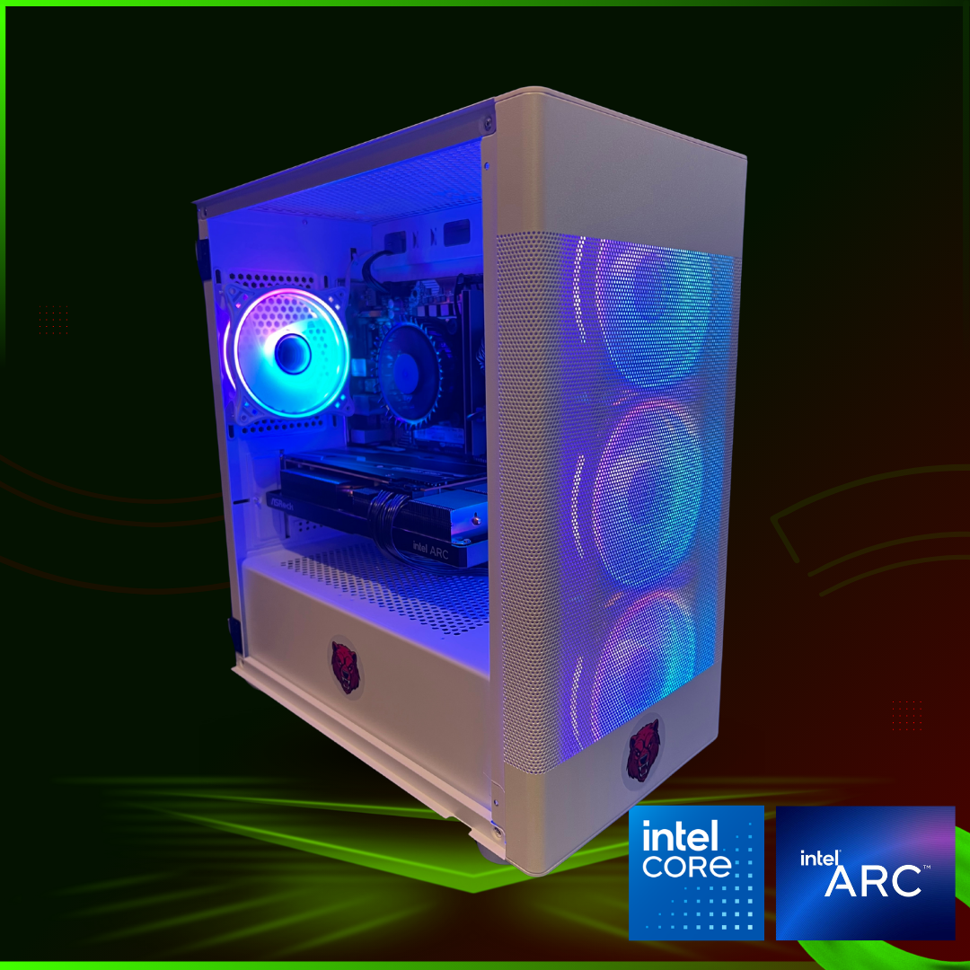 BearMetal Basics B2.5 - Intel i3th Gen, 16GB RAM, 500GB SSD, Arc A750 Graphics, Gaming Desktop