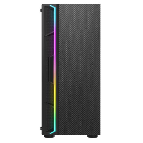 CiT Galaxy Gaming Case w/ Glass Side, ATX, Front LED Strip, Rear RGB Fan, LED Button - 13 Modes, Black *Clearance*