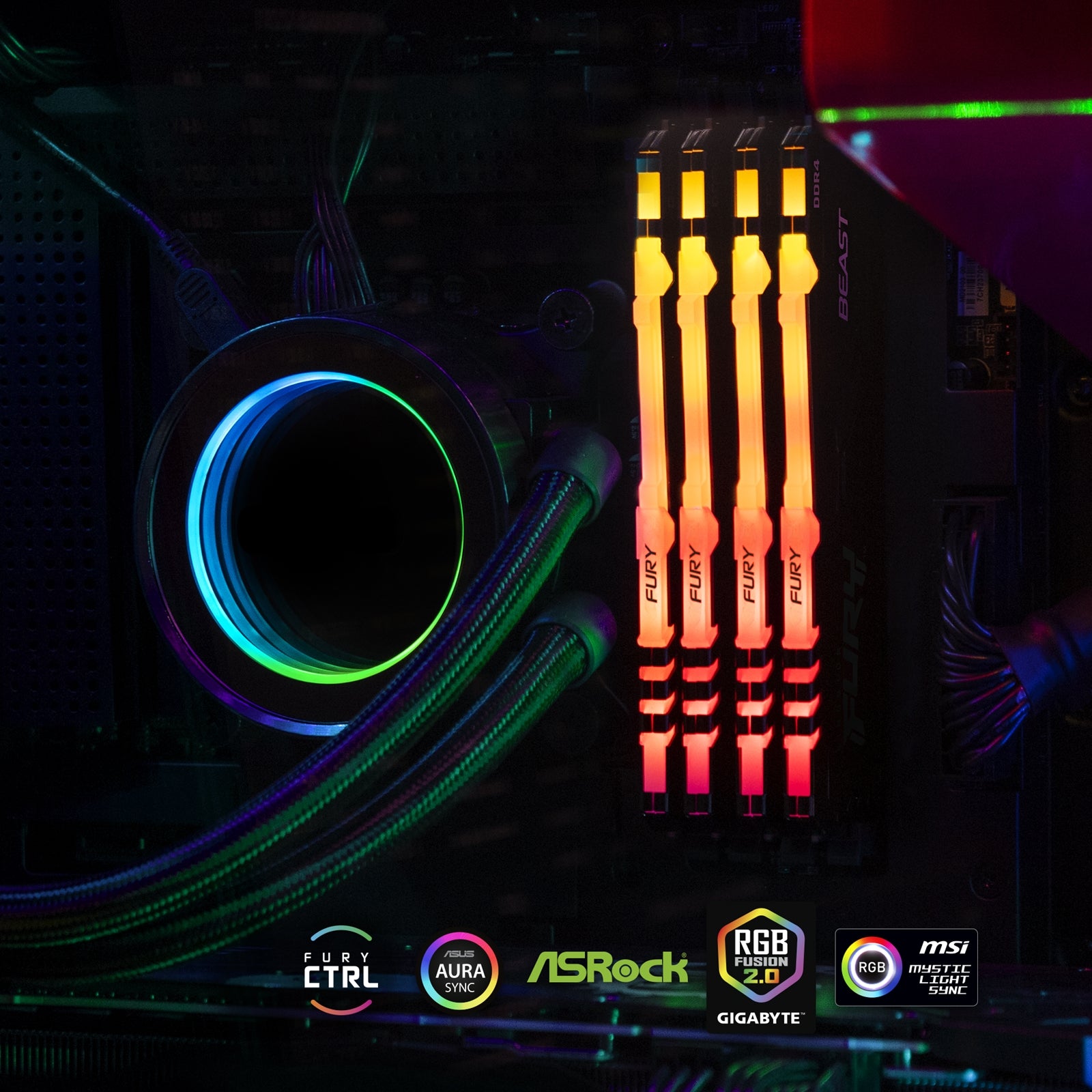 Kingston FURY Beast 8GB (1 x 8GB) DDR4 3200MHz RGB RAM