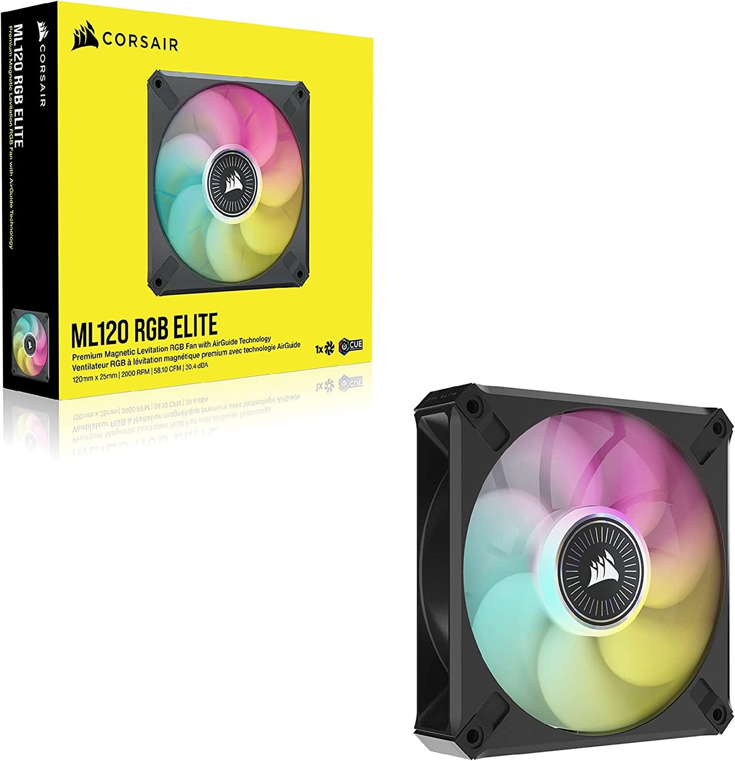 Corsair iCUE AF120 RGB ELITE Single Fan Black