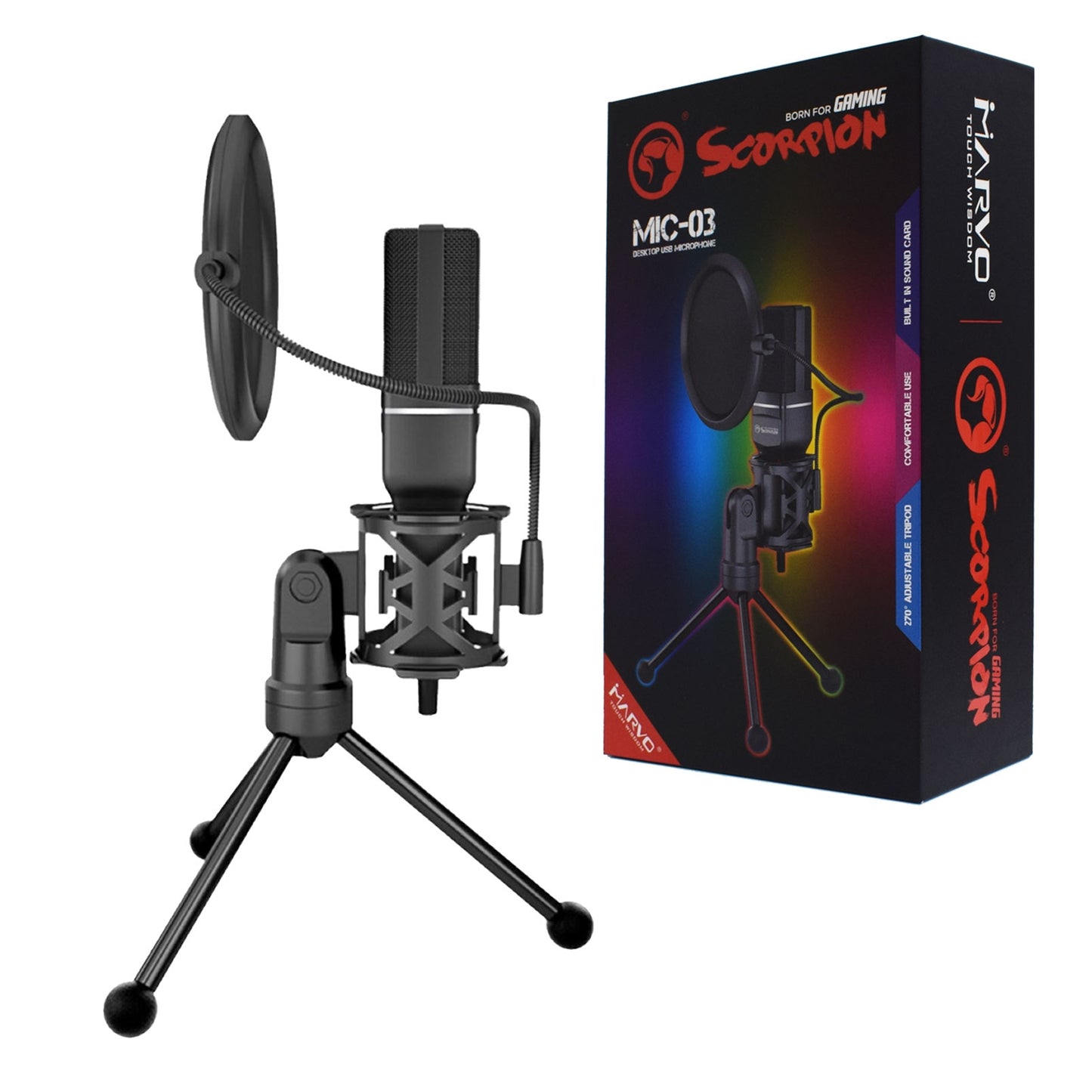 Marvo Scorpion MIC-03 Omnidirectional Streaming Microphone