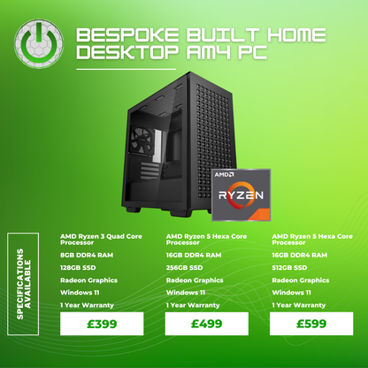 Bespoke Built Home AM4 Desktop PC