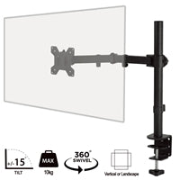 piXL Desk-Mounted Fully-Adjustable Single Monitor Arm for Screens up to 32 inch with VESA Mount & Built-In Cable Management