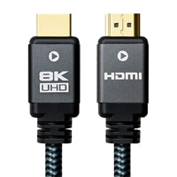 Prevo HDMI-2.1-5M HDMI Cable, HDMI 2.1 (M) to HDMI 2.1 (M), 5m, Black & Grey, Supports Displays up to 8K@60Hz, 99.9% Oxygen-Free Copper with Gold-Plated Connectors, Superior Design & Performance, Retail Box Packaging