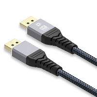 Prevo DP14-2M DisplayPort Cable, DisplayPort 1.4 (M) to DisplayPort 1.4 (M), 2m, Black & Grey, Supports Displays up to 8K@60Hz, Robust Braided Cable, Gold-Plated Connectors, Superior Design & Performance, Retail Box Packaging