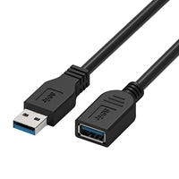 Prevo USBM-USBF-5M USB 3.0 Extension Cable 5M, 5Gbps SuperSpeed USB-A Male to Female Extender for Laptops, PC, Gaming Consoles & VR, Black, Retail Box