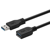 Prevo USBM-USBF-5M USB 3.0 Extension Cable 5M, 5Gbps SuperSpeed USB-A Male to Female Extender for Laptops, PC, Gaming Consoles & VR, Black, Retail Box