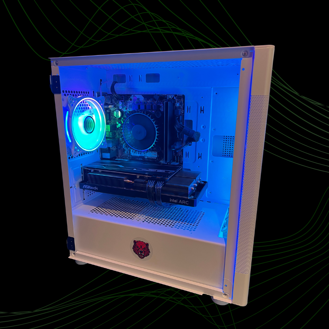 BearMetal Basics B2 - Intel i3 12th Gen, 16GB RAM, 512GB SSD, Arc A580 Graphics, Gaming Desktop