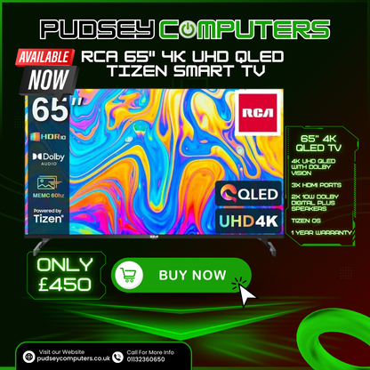 RCA 65" 4K UHD QLED Tizen Smart TV