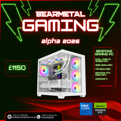 BearMetal Gaming Alpha 2026 - Intel Core i5, 16GB RAM, 1TB SSD, RTX 5060, Gaming Desktop