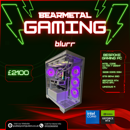 BearMetal Gaming Blurr - Core Ultra 7 265KF, 32GB RAM, 2TB SSD, RTX 5070, Gaming Desktop