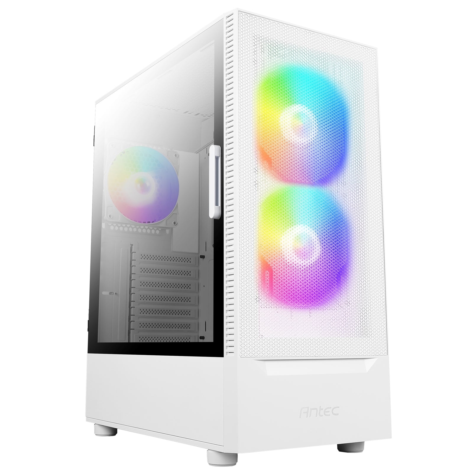 ANTEC NX410 Case, Gaming, White, Mid Tower, 1 x USB 3.0 / 2 x USB 2.0, Tempered Glass Side Window Panel
