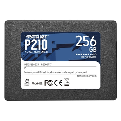 Patriot P210 (P210S256G25) 256GB 2.5 Inch SSD, Sata 3 Interface, Read 500MB/s, Write 400MB/s