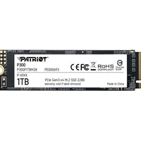 Patriot P300 (P300P1TBM28) 1TB NVMe SSD, M.2 Interface, PCIe Gen3, 2280, Read 2100MB/s, Write 1650MB/s