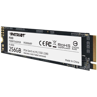 Patriot P300 (P300P256GM28) 256GB NVMe SSD, M.2 Interface, PCIe Gen3, 2280, Read 1700MB/s, Write 1100MB/s