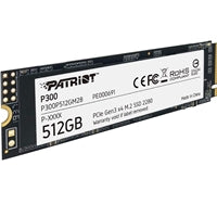 Patriot P300 (P300P512GM28) 512GB NVMe SSD, M.2 Interface, PCIe Gen3, 2280, Read 1700MB/s, Write 1100MB/s
