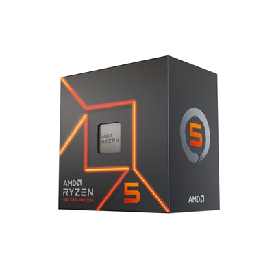 AMD Ryzen 5 7600 6 Core AM5 Processor, 12 Threads, 3.8GHz up to 5.1GHz Boost, 38MB Cache, 65W, Wraith Stealth Cooler, Radeon Graphics
