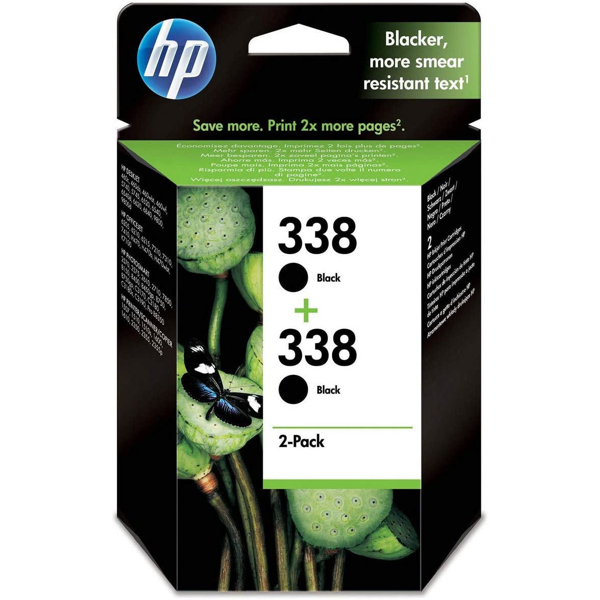 HP 338 black ink cartridge 2 pack