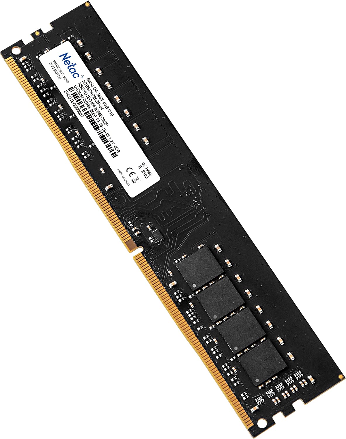 Netac Basic DDR4-2666 4GB C19 U-DIMM 288-Pin