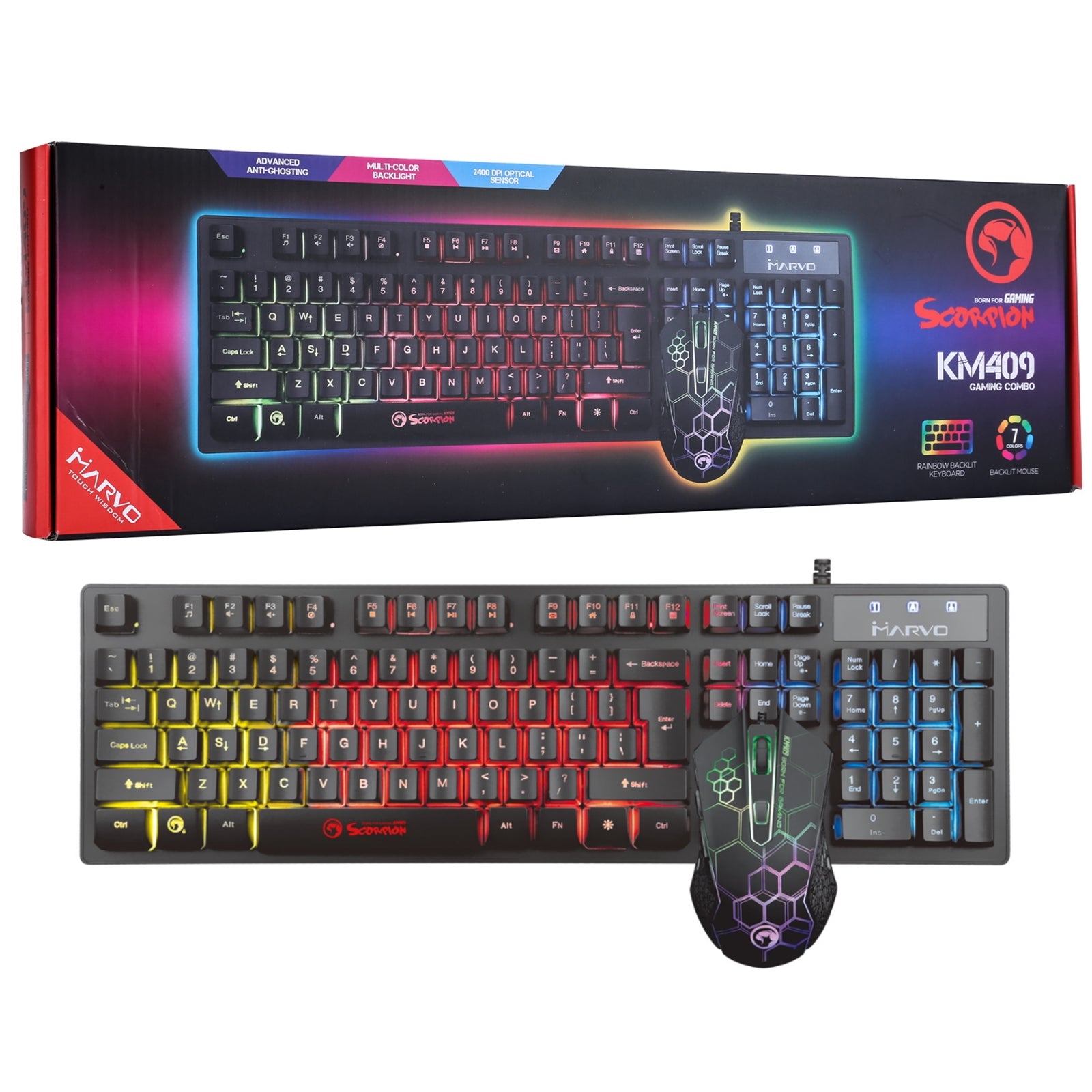 Marvo Scorpion KM409 Gaming Keyboard and Mouse Bundle