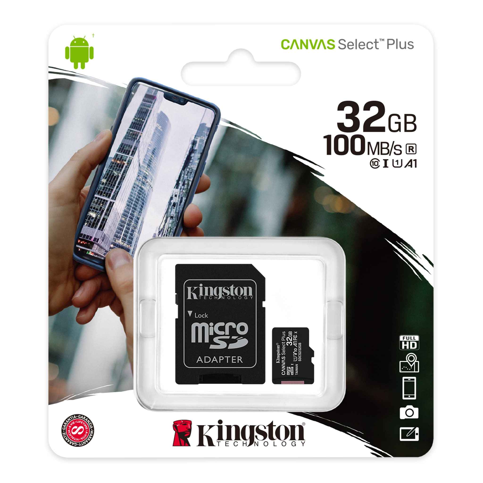 Kingston 32GB 100 MB/s with adaptor